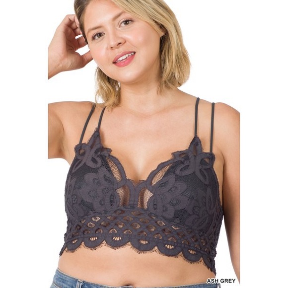 NEW! PLUS SIZE! Zenana Adeline Crochet Lace Bralette - Picture 4 of 9